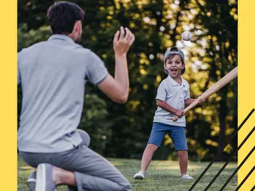 Family Playing baseball