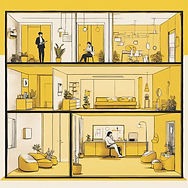 Different Stages of A house sitting around the table